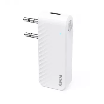 Hama 00014171 Bluetooth-Audiosender für Flugzeuge und universelle Nutzung, 10 h, AUX, Weiß
