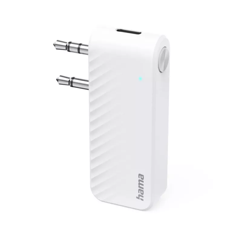 Hama 00014171 Bluetooth-Audiosender für Flugzeuge und universelle Nutzung, 10 h, AUX, Weiß