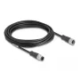 Netzwerkkabel DeLOCK M12 Kabel A-kodiert 8-polig Stecker auf Buchse Cat5e 5 m Schwarz
