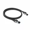 ACT Schwarz 1 m S/FTP CAT6A IDC 4PPoE / PoE++ 100W LSZH Patchkabel, rastnasenfrei mit RJ45-Steckern