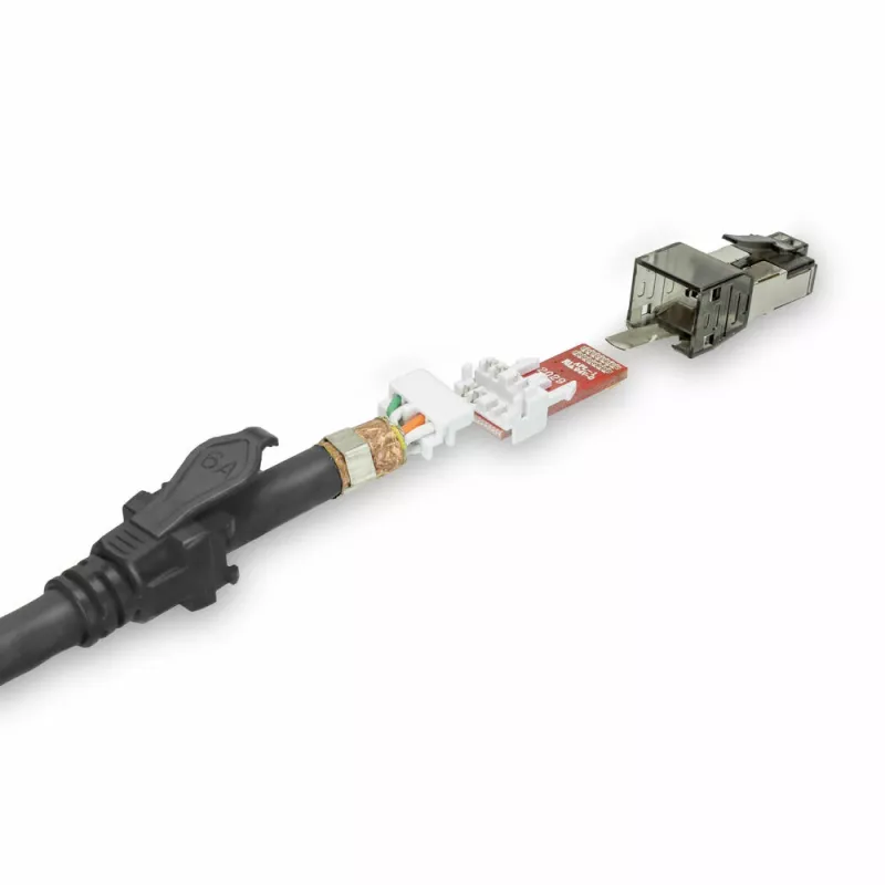 ACT Schwarz 2 Meter S/FTP CAT6A IDC 4PPoE / PoE++ 100W LSZH Patchkabel snagless mit RJ45-Steckern
