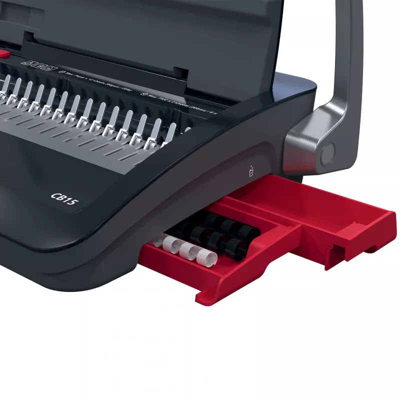 GBC CombBind® CB15 manuelle Bindemaschine, Kammbindemaschine, Manuell, 165 Blatt, Schwarz, Rot