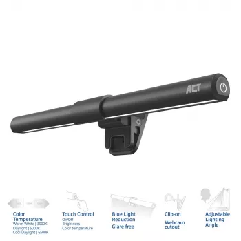 Ansteckbare Laptop-LED-Leuchtleiste ACT AC8050, dimmbar, USB-betrieben