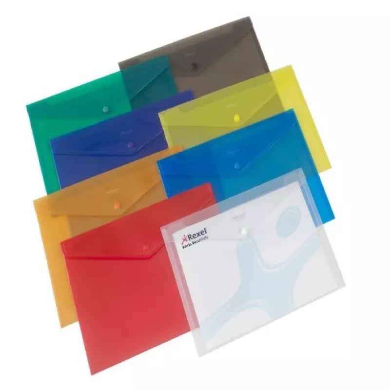 Rexel Popper Wallet A4 sortierte Farben, Polypropylen, 25 Stück