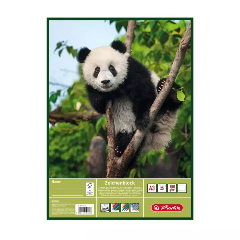 Herlitz 10416634 Zeichenblock, A3, 25 Blatt, 100 g/m2