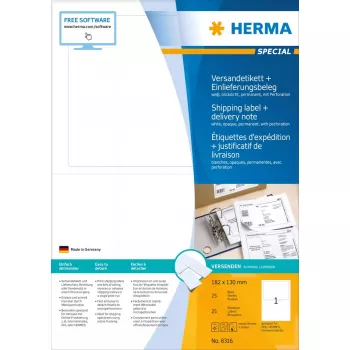 Versandetikett + Lieferschein HERMA 8316