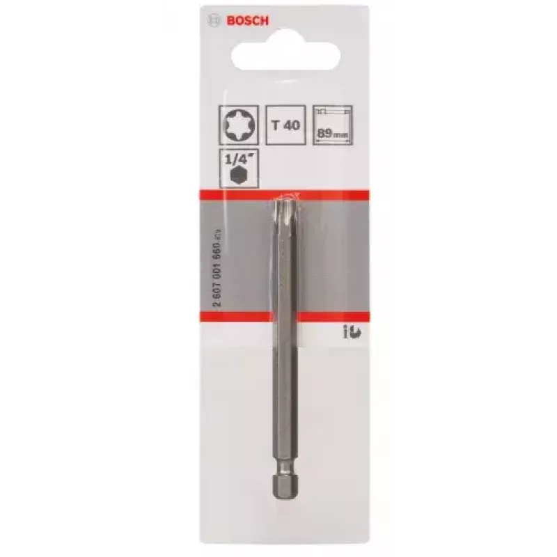 Bosch 2607001660 Torx-Schraubendrehereinsatz T40, extra hart, E 6.3, 1 Stk.