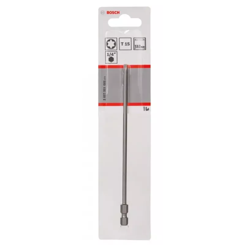 Bosch 2607001666 Torx-Schraubendrehereinsatz T15, extra hart, E 6.3, 1 Stk.