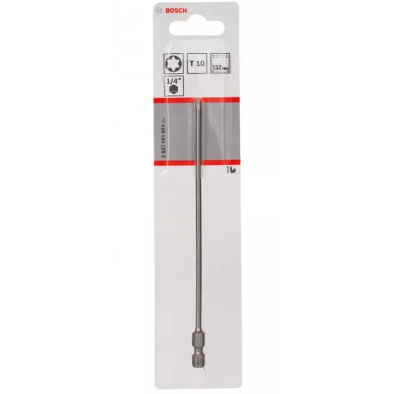 Bosch 2607001664 Torx-Bit T10, extra hart, E 6,3, 1 Stück