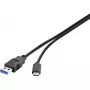 USB-Kabel Conrad Renkforce 1460360 USB 3.2 Gen 2 1m USB A USB C Schwarz