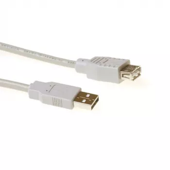 USB 2.0 A Stecker – USB A Buchse Elfenbein 5,00 m, ACT, SB2205