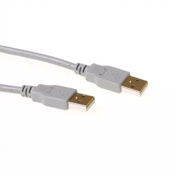 USB 2.0 A Stecker - USB A Stecker elfenbein 2,00 m ACT SB2502