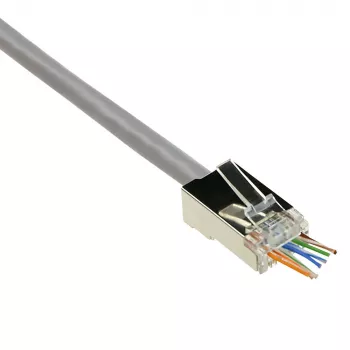 ACT RJ45 (8P/8C) CAT6 easyconnect geschirmter Modularstecker für Rundkabel mit massiven oder flexiblen Adern