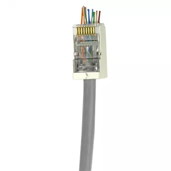 ACT RJ45 (8P/8C) CAT6 easyconnect geschirmter Modularstecker für Rundkabel mit massiven oder flexiblen Adern