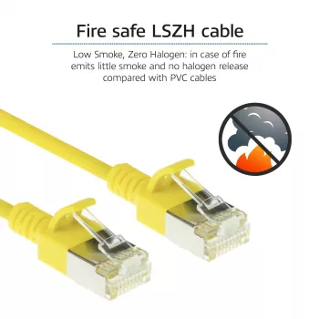 ACT Gelb 1.5 meter LSZH U/FTP CAT6A Datacenter Slimline Patchkabel, bündelfrei, mit RJ45-Steckern