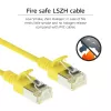 ACT Gelb 0,25 Meter LSZH U/FTP CAT6A Rechenzentrums-Slimline-Patchkabel rastnasenfrei mit RJ45-Steckern
