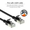 ACT Schwarz 0,25 Meter LSZH U/FTP CAT6A Datacenter-Slimline-Patchkabel rastnasenfrei mit RJ45-Steckern