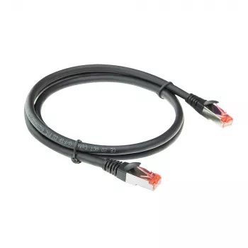 ACT Schwarz 10 Meter CAT6A U/FTP PVC hochflexibles, verhedderungsfreies Patchkabel mit RJ45-Steckern und Knickschutz
