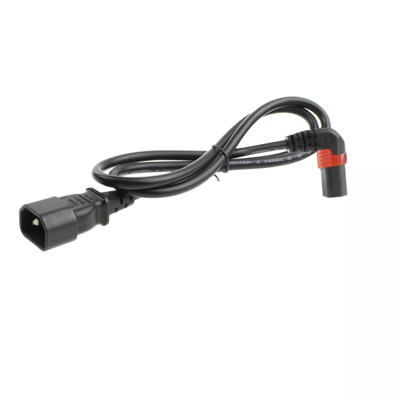 ACT Stromkabel C14 - C13 IEC Lock (nach oben abgewinkelt) schwarz 3 m, PC2051