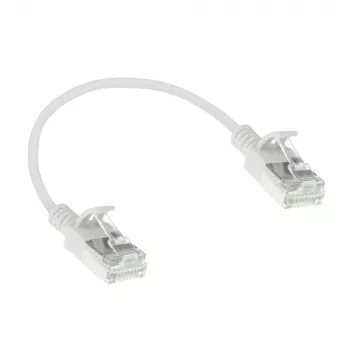 ACT Weiß 0,5 m LSZH U/FTP CAT6A Rechenzentrums-Slimline-Patchkabel rastnasenfrei mit RJ45-Steckern