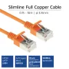 ACT Orange 0,5 Meter LSZH U/FTP CAT6A Datencenter-Slimline-Patchkabel, rastnasenschutz mit RJ45-Steckern