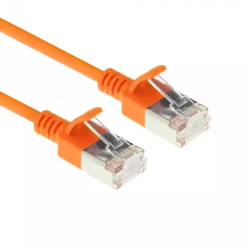 ACT Orange 10 m LSZH U/FTP CAT6A Datacenter Slimline Patchkabel, rastnasenfrei mit RJ45-Steckern