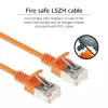 ACT Orange 0,25 Meter LSZH U/FTP CAT6A Rechenzentrums-Slimline-Patchkabel, rastnasenfrei mit RJ45-Steckern