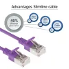 ACT Lila 3 m LSZH U/FTP CAT6A Datacenter Slimline-Patchkabel snagless mit RJ45-Steckern