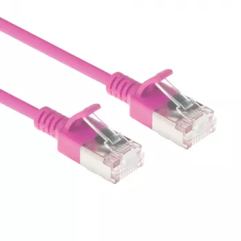ACT Pink 2 Meter LSZH U/FTP CAT6A Rechenzentrum Slimline Patchkabel snagless mit RJ45 Steckern