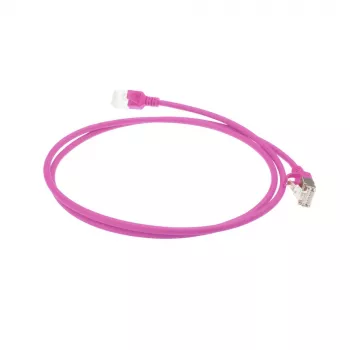 ACT Pink 2 Meter LSZH U/FTP CAT6A Rechenzentrum Slimline Patchkabel snagless mit RJ45 Steckern