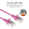 ACT Rosa 0,15 Meter LSZH U/FTP CAT6A Rechenzentrums-Slimline-Patchkabel rastnasenfrei mit RJ45-Steckern