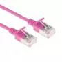 ACT Pink 1,5 m LSZH U/FTP CAT6A Datacenter-Slimline-Patchkabel snagless mit RJ45-Steckern