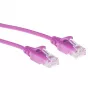 ACT Pink 0,5 Meter LSZH U/UTP CAT6 Datacenter Slimline Patchkabel, snagless, mit RJ45-Steckern