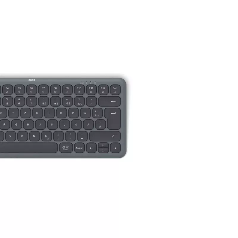 Hama WK-500 Multi-Device-Tastatur, kompakt, kabellos Funk + Bluetooth, QWERTZ, Schwarz
