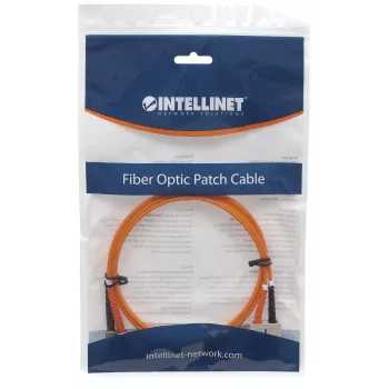 Intellinet Glasfaser-Patchkabel, OM1, ST/SC, 5 m, Orange, Duplex, Multimode, 62,5/125 µm, LSZH, Glasfaser, Lebenslange Garantie