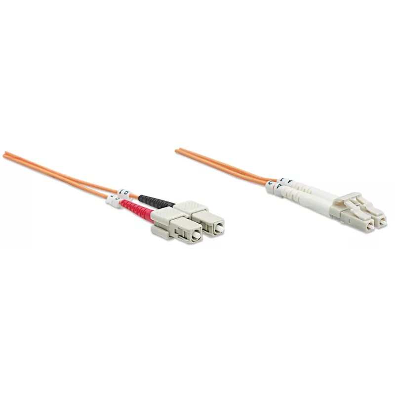 Intellinet 470391 Glasfaser-Patchkabel, OM2, LC/SC Duplex Multimode, 50/125 µm, 5 m, orange