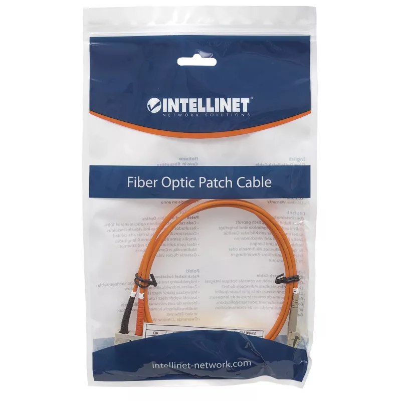 Intellinet 470391 Glasfaser-Patchkabel, OM2, LC/SC Duplex Multimode, 50/125 µm, 5 m, orange