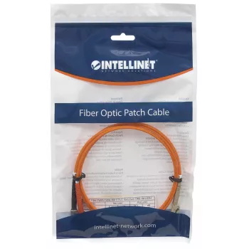Intellinet Glasfaser-Patchkabel, OM2, LC/ST, 10 m, Orange, Duplex, Multimode, 50/125 µm, LSZH, Glasfaser, Lebenslange Garantie
