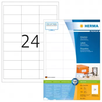 Selbstklebendes Druckeretikett HERMA Labels Premium A4 66x33,8 mm