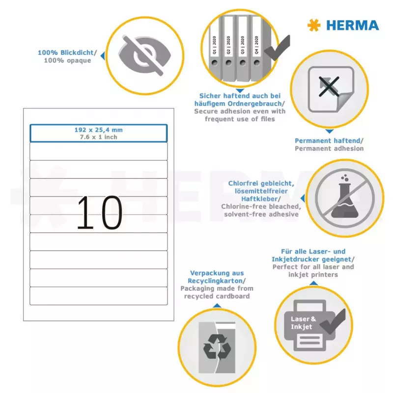 Selbstklebende Druckeretiketten HERMA 5119
