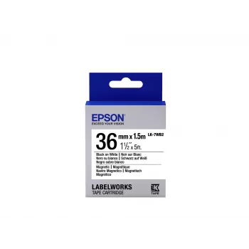 Epson Label Cartridge Magnetic LK-7WB2 Schwarz/Weiß 36mm (1,5m)
