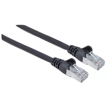 Intellinet Netzwerk-Patchkabel, Cat6, 0,5 m, Schwarz, Kupfer, S/FTP, LSOH/LSZH, PVC, RJ45, vergoldete Kontakte, rastnasenlos, mit Tüllenschutz, lebenslange Garantie