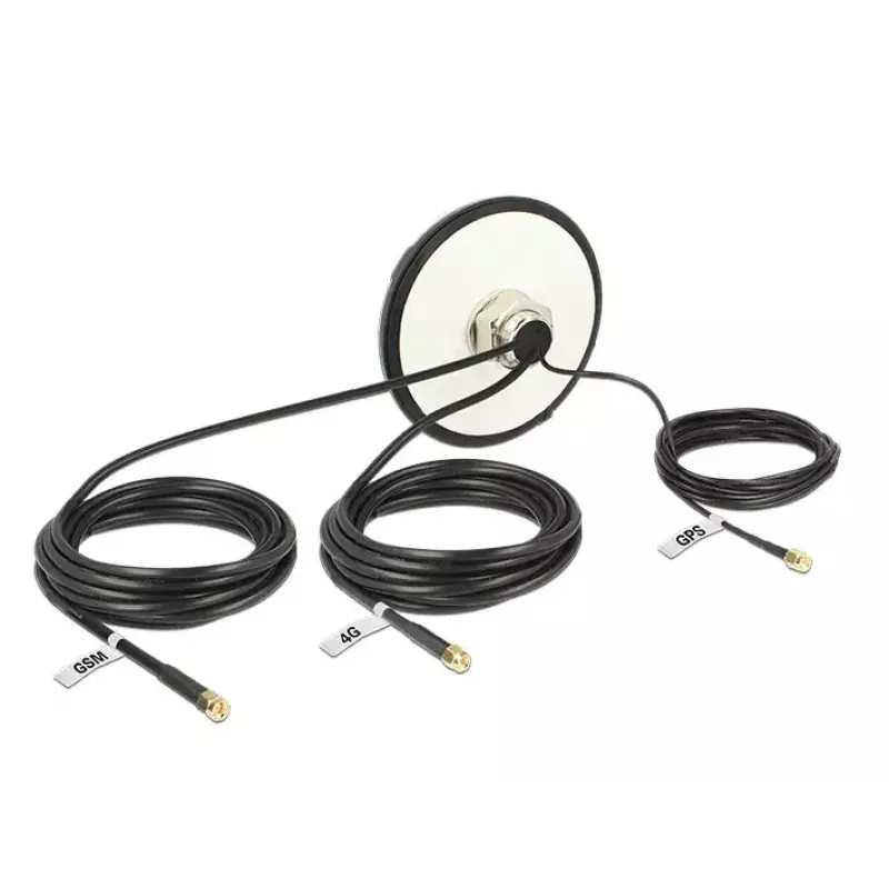 Navilock 12457 Multiband-GPS/LTE/UMTS/GSM-SMA-Dachmontage-Außenantenne mit Rundstrahlcharakteristik