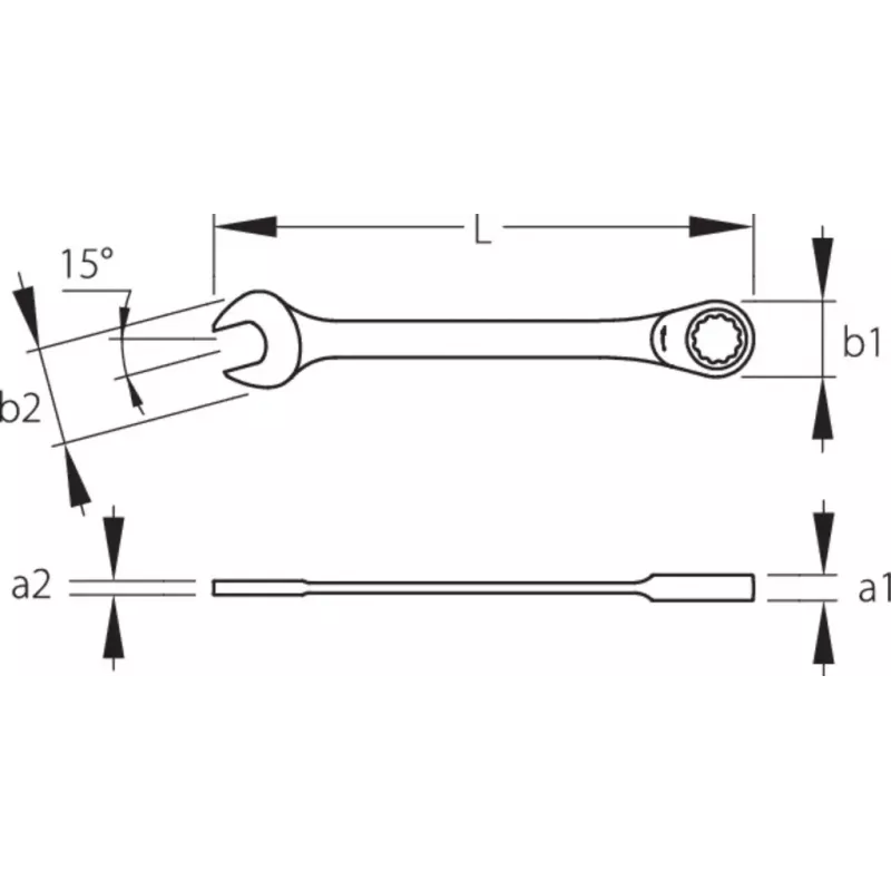 Gedore 7 R 19 Knarren-Ring-Maulschlüssel, 19 mm