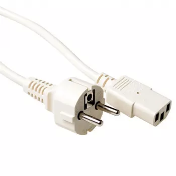 ACT Powercord Netzkabel CEE 7/7 Stecker (gerade) – C13 elfenbeinweiß 2,5 m