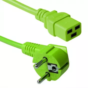 ACT Netzkabel CEE 7/7 Stecker (gewinkelt) - C19 grün 1,2 m
