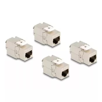 Delock 86050 Keystone-Modul RJ45-Buchse Cat.6A STP, 4er-Pack