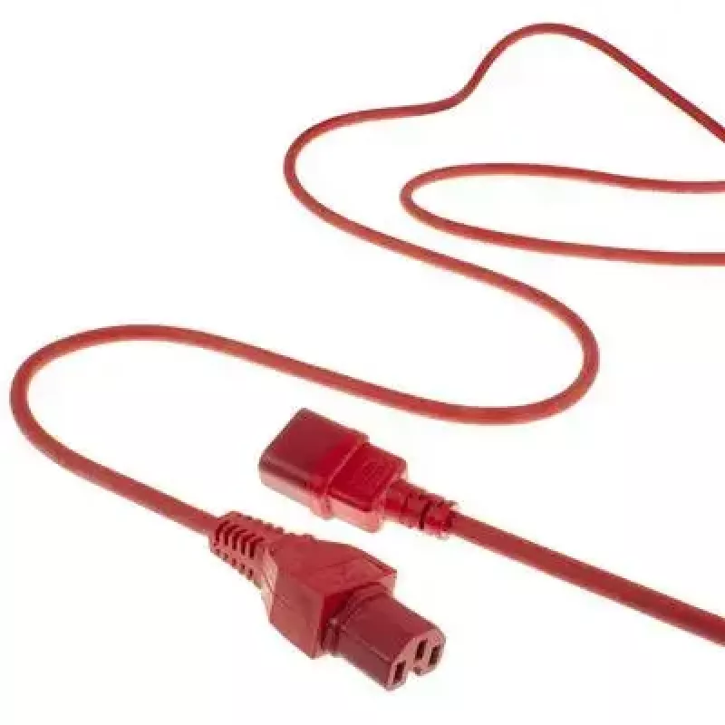 ACT AK5304 Netzkabel C14 – C15, 1,2 m, Rot