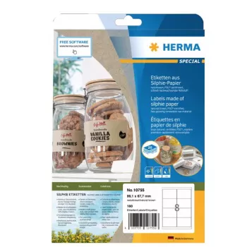 Selbstklebeetiketten HERMA 10755 Rechteckig Permanent Braun 160 Stück