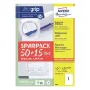 Avery Zweckform 6603 Universal-Etiketten, A4 210 x 297 mm, 65 Blatt (50+15), Ultragrip, randlos, weiß